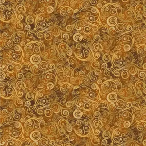 Timeless Treasures Sonata Swirls On Music Notes, Fabric by The Yard (Brown)