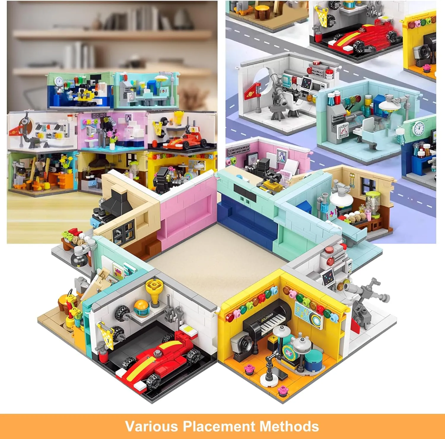 Toy Building Set, Friends House Collection - 8 Pack Home Building Blocks Model Kit, Creative Construction Set, Christmas & Birthday Gift for 8 