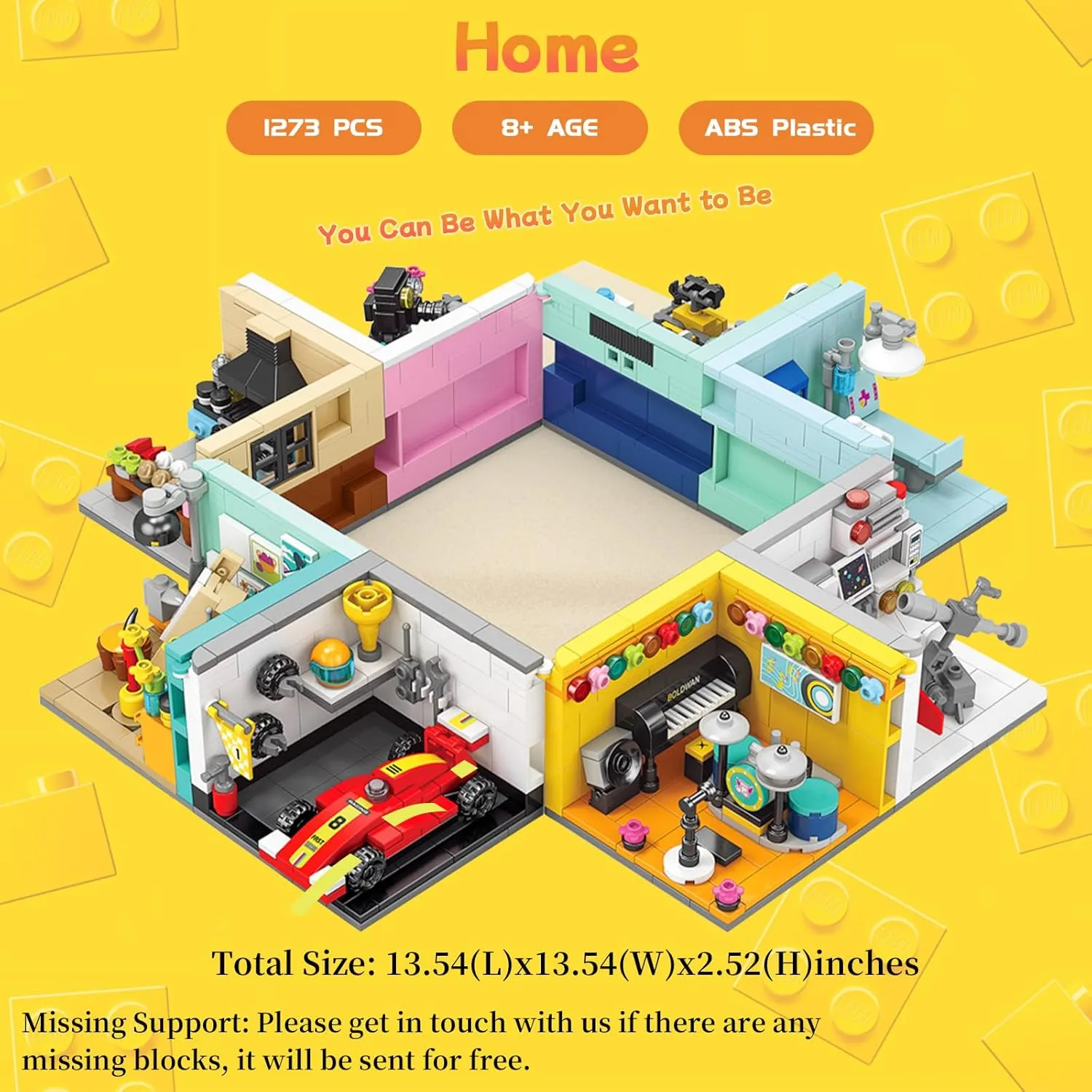 Toy Building Set, Friends House Collection - 8 Pack Home Building Blocks Model Kit, Creative Construction Set, Christmas & Birthday Gift for 8 
