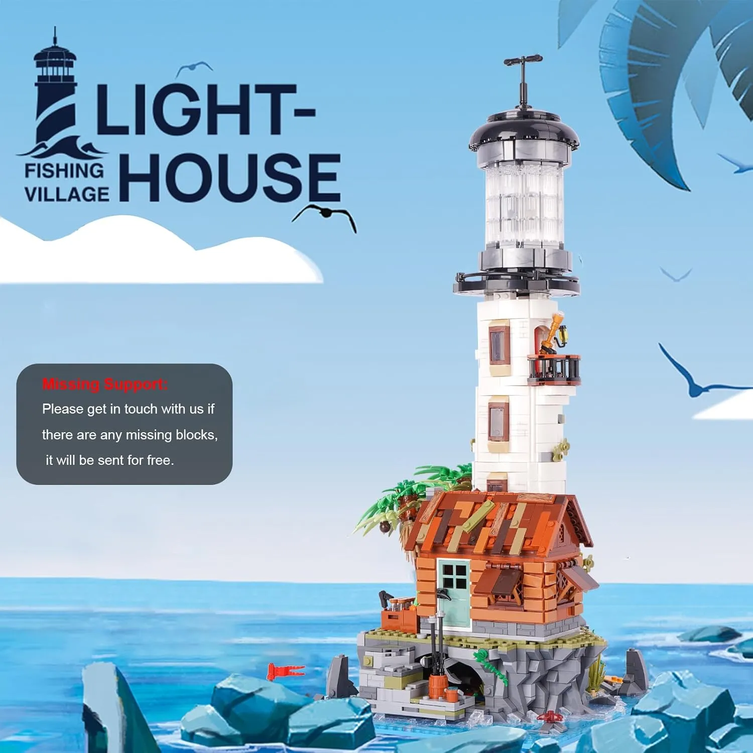 Toy Building Set, Lighthouse Model Kit, Creative Sea View Construction Mini Building Block, Hobbies Christmas Birthday Gift for Kids Boys Girls 8  2340 PCS