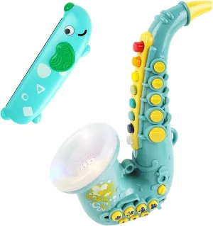 Toy Saxophone with Light & Sound, Toy Harmonica for Kids, Early Educational Toy Musical Instrument Toys for Toddlers Girls Boys Age 3  (Green)