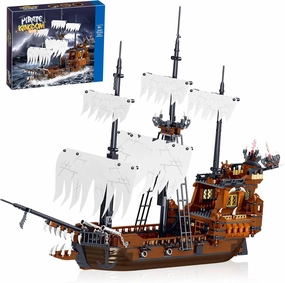 Toy Building Block Set, Pirate Ship Regular Size Brick Model Kit, Creative Ship Building Construction, Christmas Birthday Gift for Adult Teens Children Kids Boys Girls 8  1182pcs