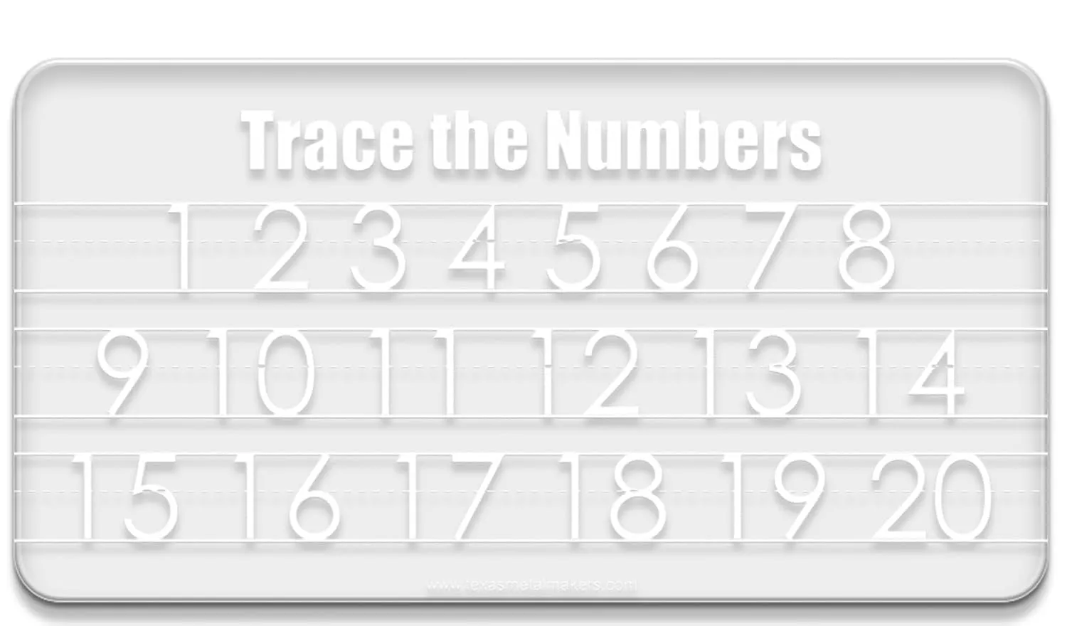 Trace the Numbers 1-20 | Acrylic Dry Erase Learning Board | Reusable Washable Board | Preschool Learning | Education Supplies