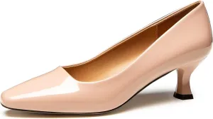 Trary Women's Kitten Heels Dress Pumps Classic Square Toe Shoes Casual Low Heels Closed Toe Pumps for Women Office