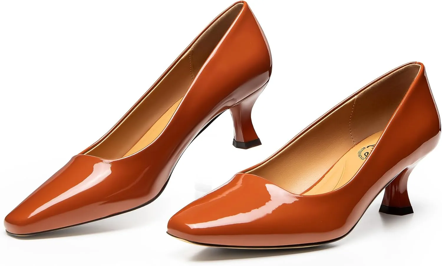 Trary Women's Kitten Heels Dress Pumps Classic Square Toe Shoes Casual Low Heels Closed Toe Pumps for Women Office
