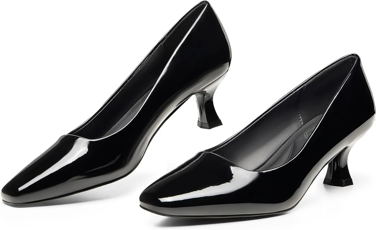 Trary Women's Kitten Heels Dress Pumps Classic Square Toe Shoes Casual Low Heels Closed Toe Pumps for Women Office