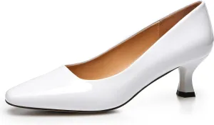Trary Women's Kitten Heels Dress Pumps Classic Square Toe Shoes Casual Low Heels Closed Toe Pumps for Women Office