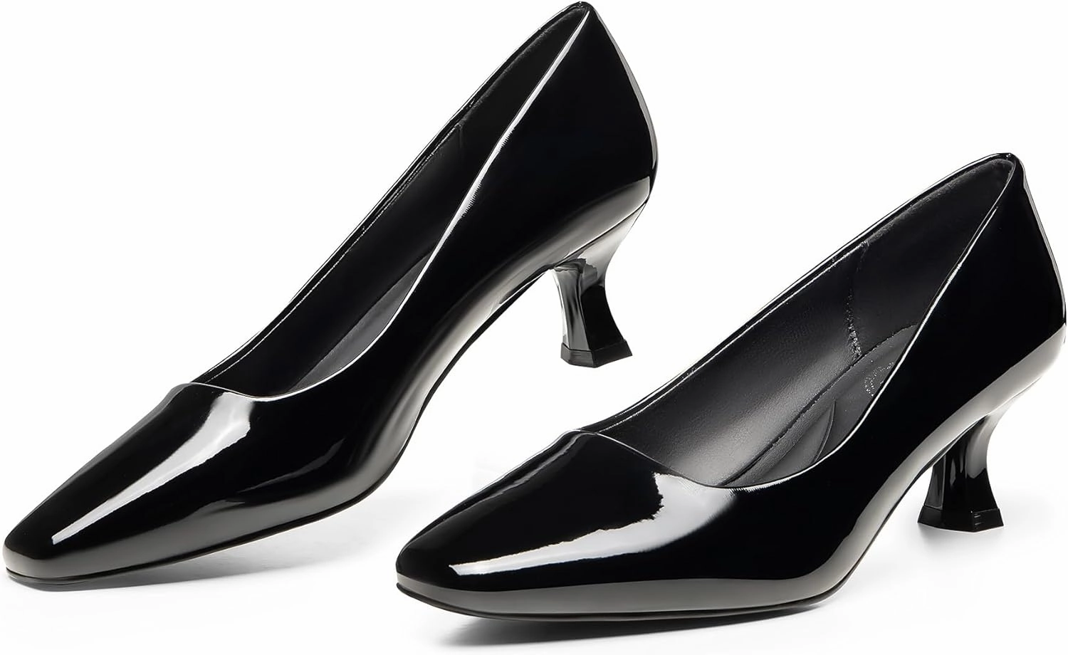 Trary Women's Kitten Heels Dress Pumps Classic Square Toe Shoes Casual Low Heels Closed Toe Pumps for Women Office