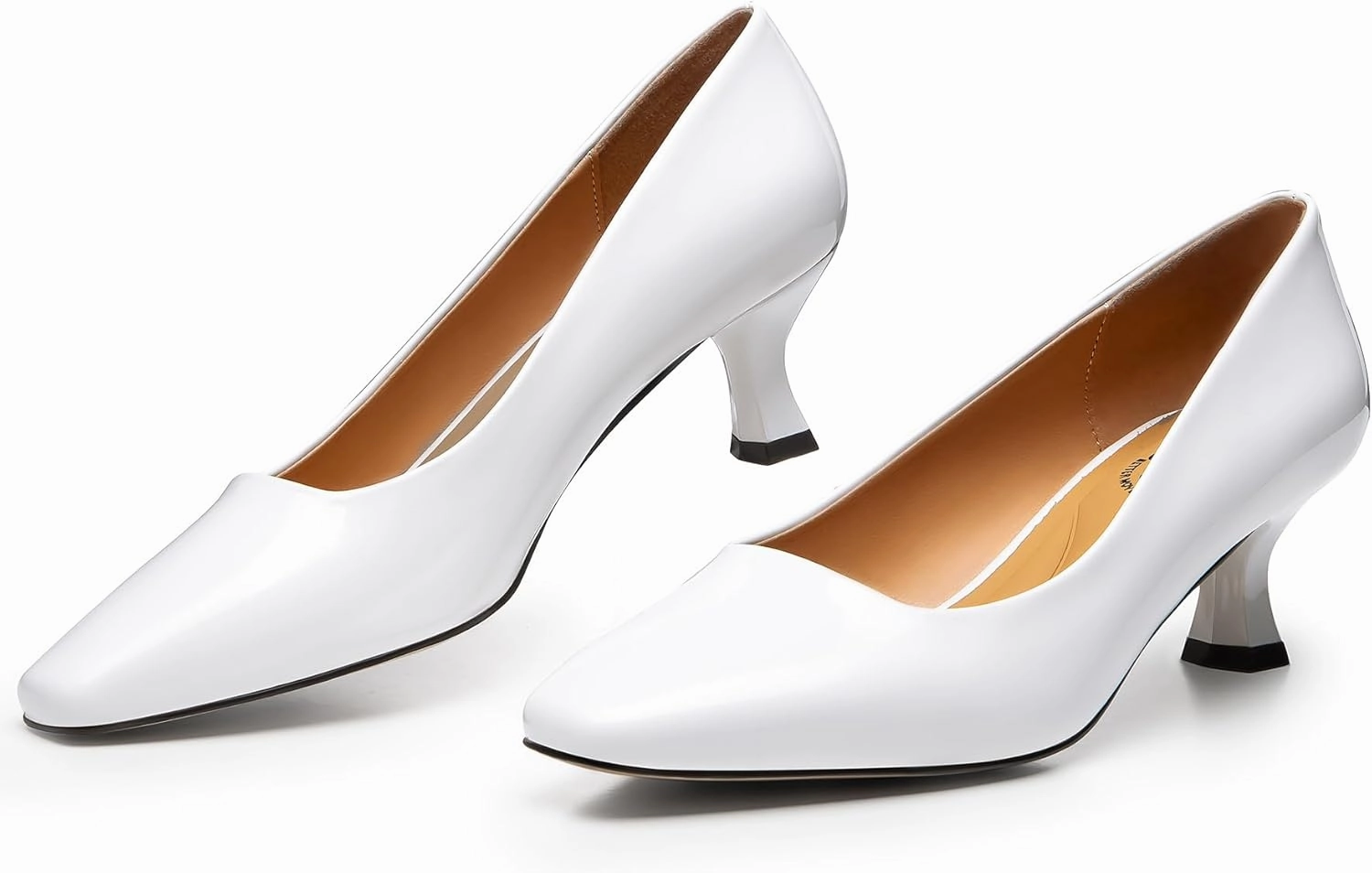 Trary Women's Kitten Heels Dress Pumps Classic Square Toe Shoes Casual Low Heels Closed Toe Pumps for Women Office