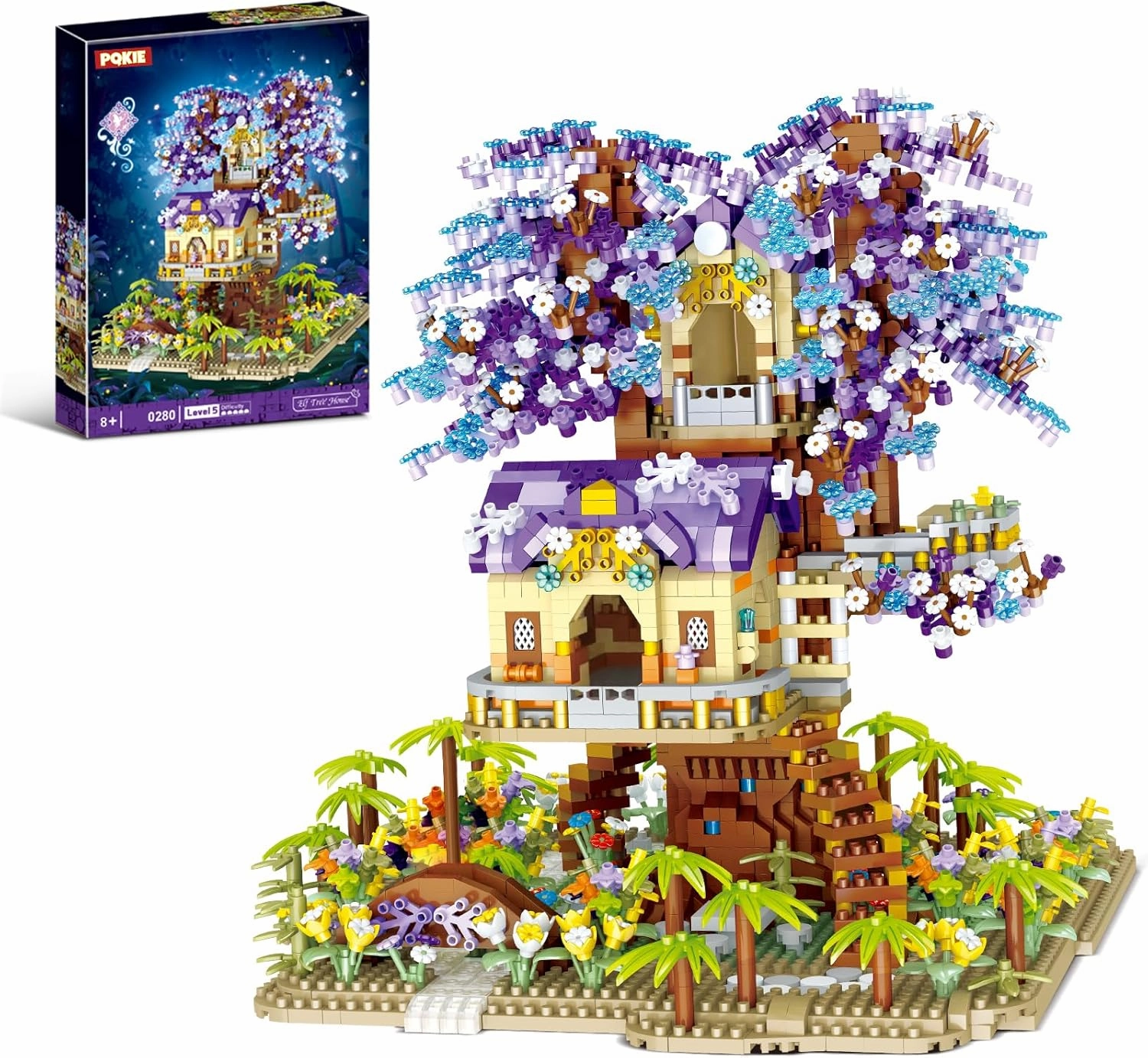 Tree House Building Set,3049 Pcs Friendship TreeHouse Street View Building Kit,STEM Creative Forest House Micro Blocks Toys,Forest Style Model Kit,Christmas Birthday Gifts for Adults,Girls 8-14 