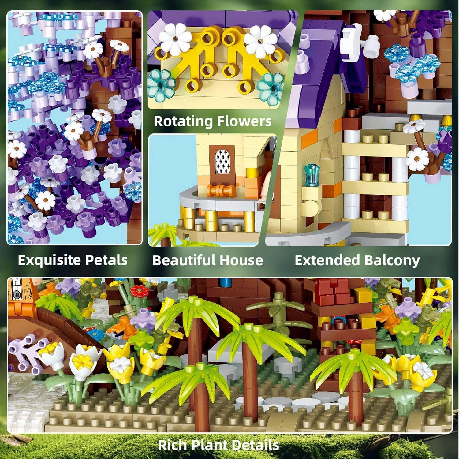 Tree House Building Set,3049 Pcs Friendship TreeHouse Street View Building Kit,STEM Creative Forest House Micro Blocks Toys,Forest Style Model Kit,Christmas Birthday Gifts for Adults,Girls 8-14 