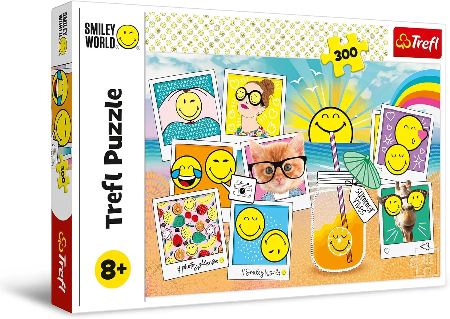 Trefl Smiley on Vacation 300 Piece Jigsaw Puzzle Red 24"x16" Print, DIY Puzzle, Creative Fun, Classic Jigsaw for Adults and Children from 8 Years Old