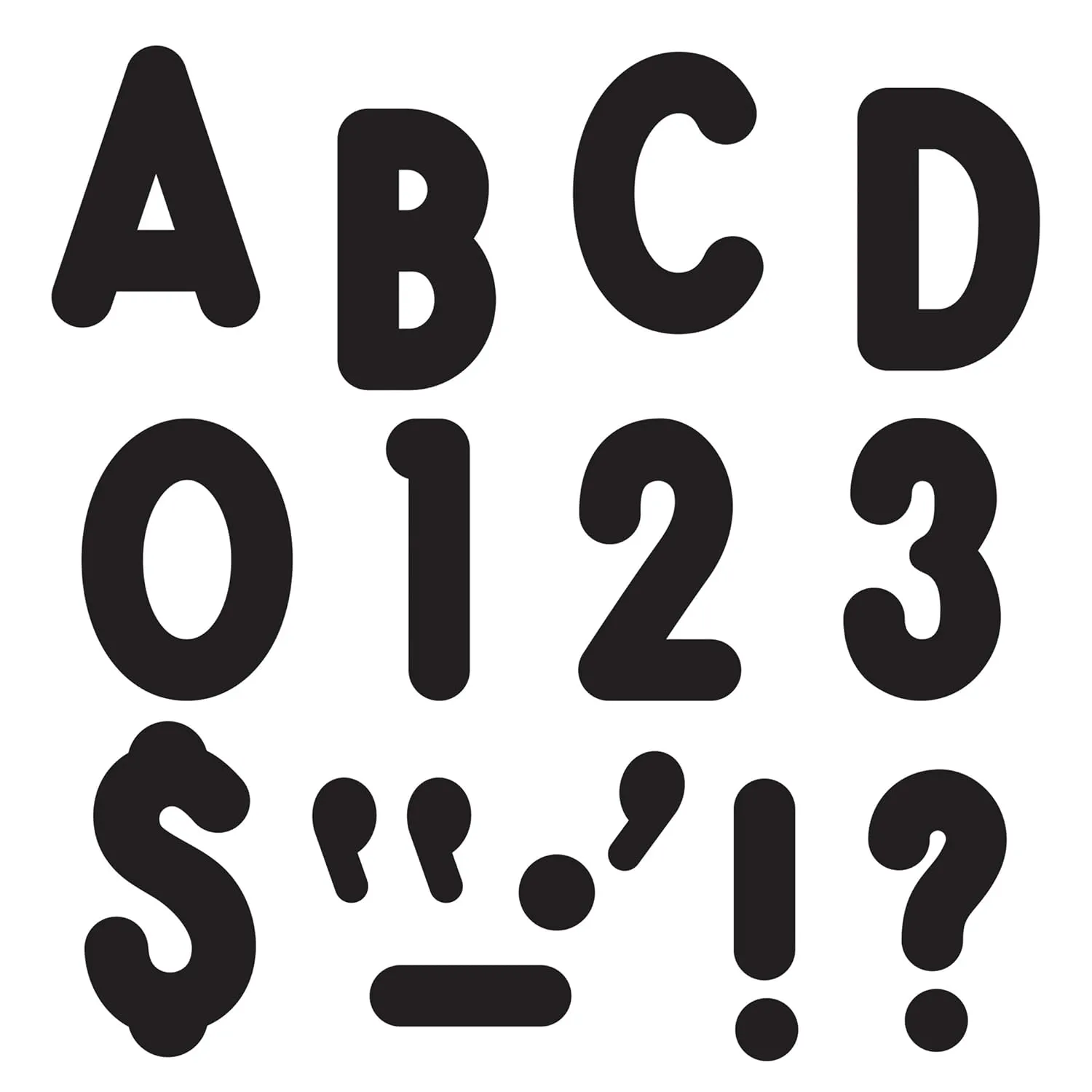 TREND Black 7-Inch Billboard Uppercase (EN/SP) Ready Letters, Bulletin Board Decor, 7-Inch, 105 Pieces