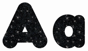 Trend Enterprises Black Sparkle 4" Casual Uppercase/Lowercase Combo Pack Ready Letters®