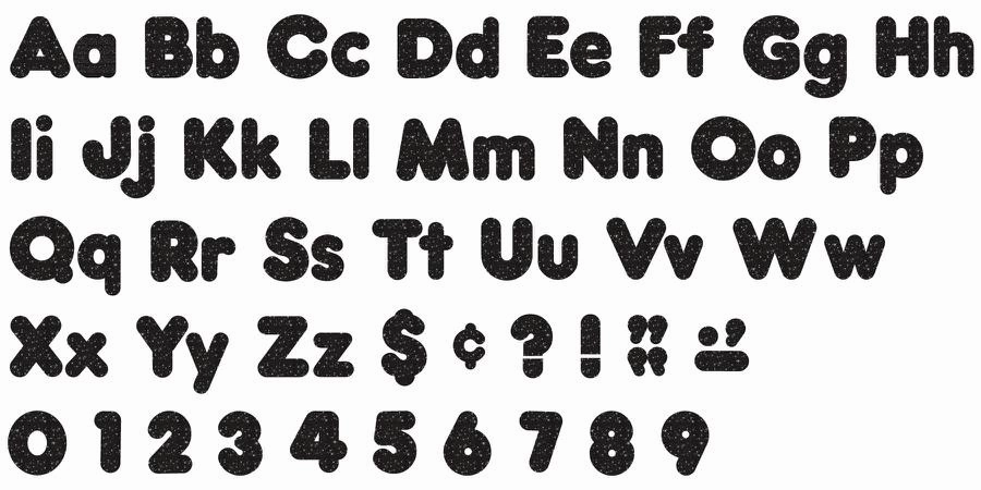 Trend Enterprises Black Sparkle 4" Casual Uppercase/Lowercase Combo Pack Ready Letters®