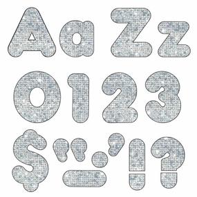 Trend Silver Sparkle 4 Inch Casual Combo Ready Letters (T-79943)