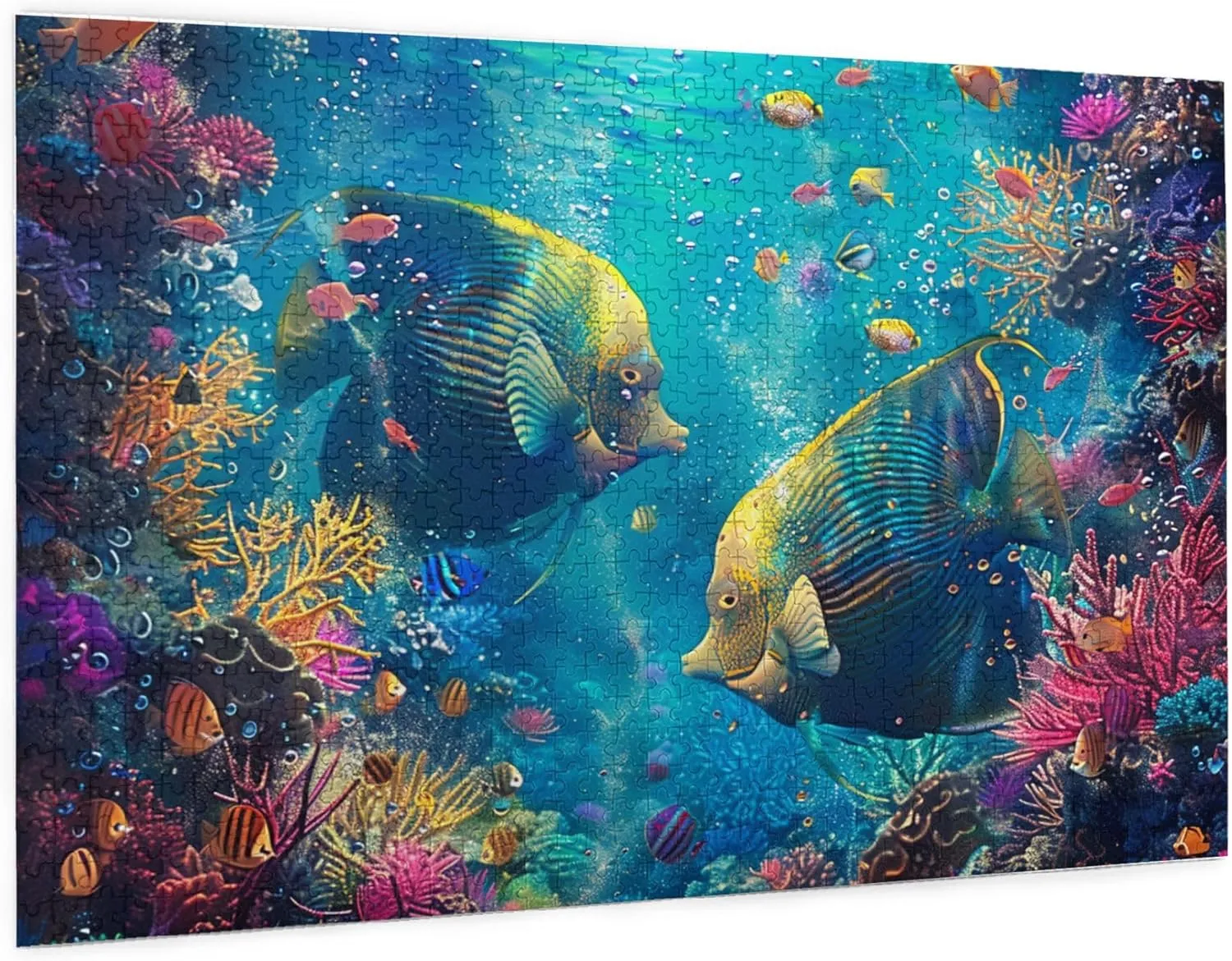 Underwater World Ornamental Fish 1000 piece Wooden puzzle,Exquisite Underwater World Ornamental Fish Wood Puzzle,1000 Piece Jigsaw Puzzle for Adults Challenging Puzzle Perfect for Game Nights
