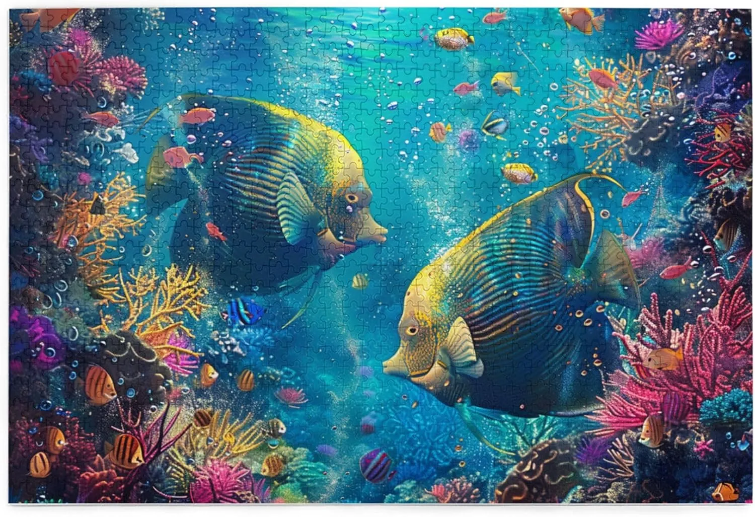 Underwater World Ornamental Fish 1000 piece Wooden puzzle,Exquisite Underwater World Ornamental Fish Wood Puzzle,1000 Piece Jigsaw Puzzle for Adults Challenging Puzzle Perfect for Game Nights