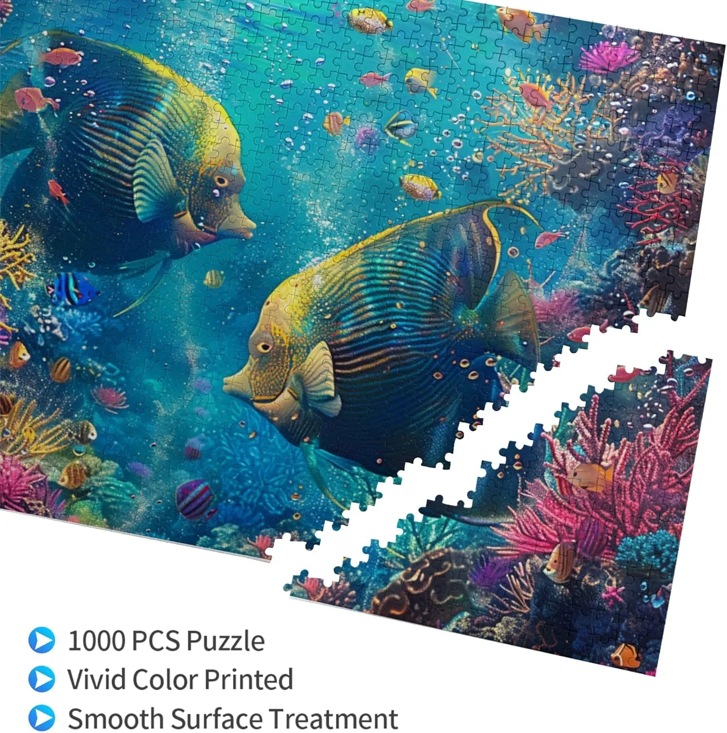 Underwater World Ornamental Fish 1000 piece Wooden puzzle,Exquisite Underwater World Ornamental Fish Wood Puzzle,1000 Piece Jigsaw Puzzle for Adults Challenging Puzzle Perfect for Game Nights
