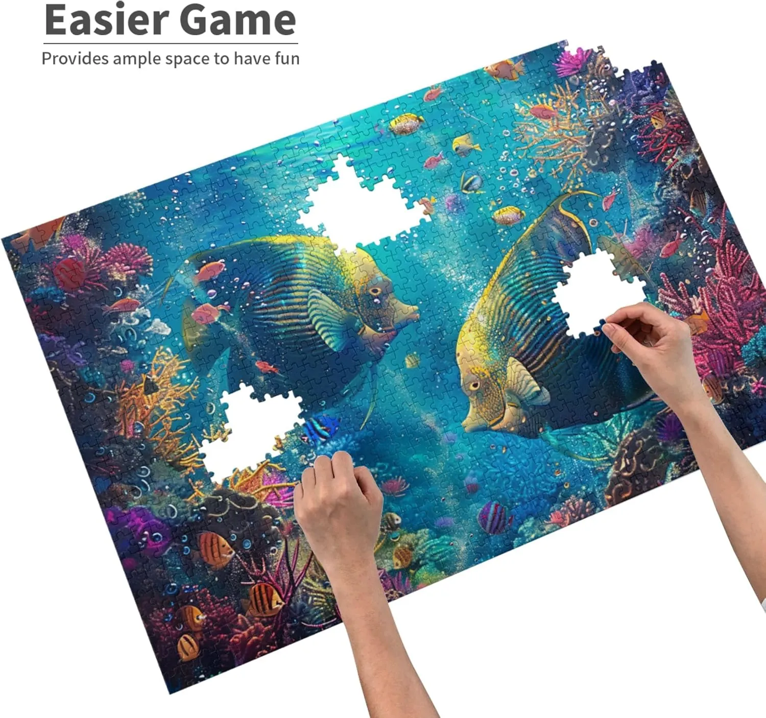 Underwater World Ornamental Fish 1000 piece Wooden puzzle,Exquisite Underwater World Ornamental Fish Wood Puzzle,1000 Piece Jigsaw Puzzle for Adults Challenging Puzzle Perfect for Game Nights