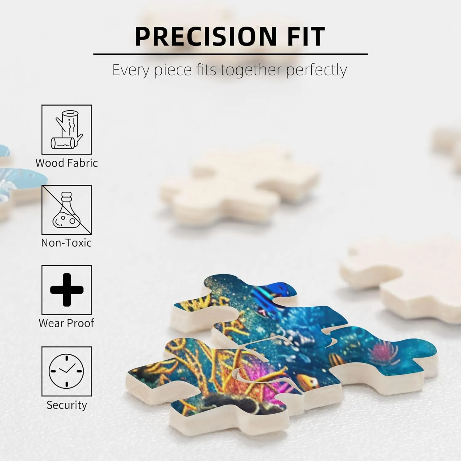 Underwater World Ornamental Fish 1000 piece Wooden puzzle,Exquisite Underwater World Ornamental Fish Wood Puzzle,1000 Piece Jigsaw Puzzle for Adults Challenging Puzzle Perfect for Game Nights
