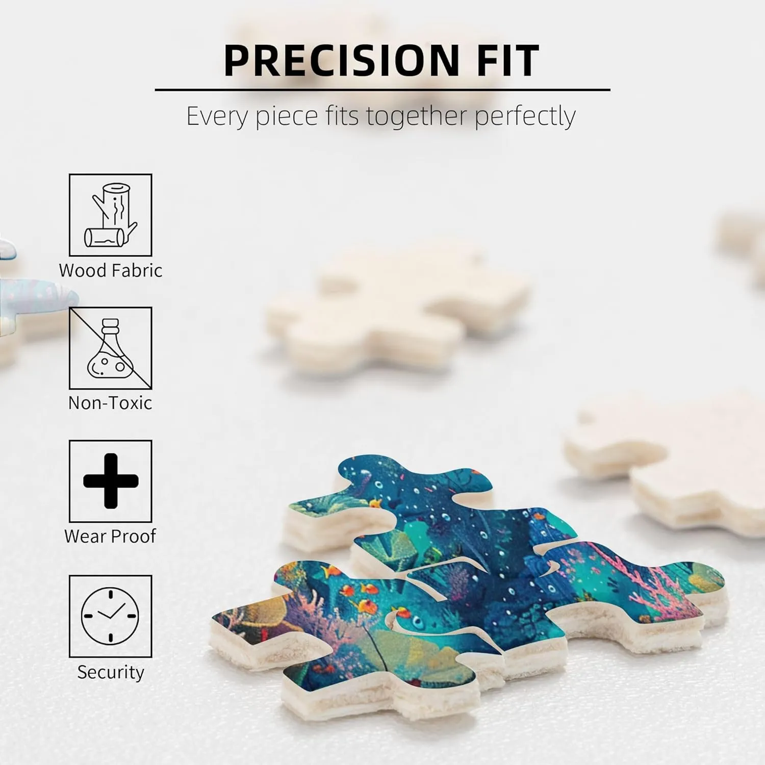 Underwater World Ornamental Fish 500 Piece Wood Puzzle for Adults,Challenging Brain Exercise,Artwork for Adults,500 Piece Jigsaw Puzzle for Adults Challenging Puzzle Perfect for Game Nights