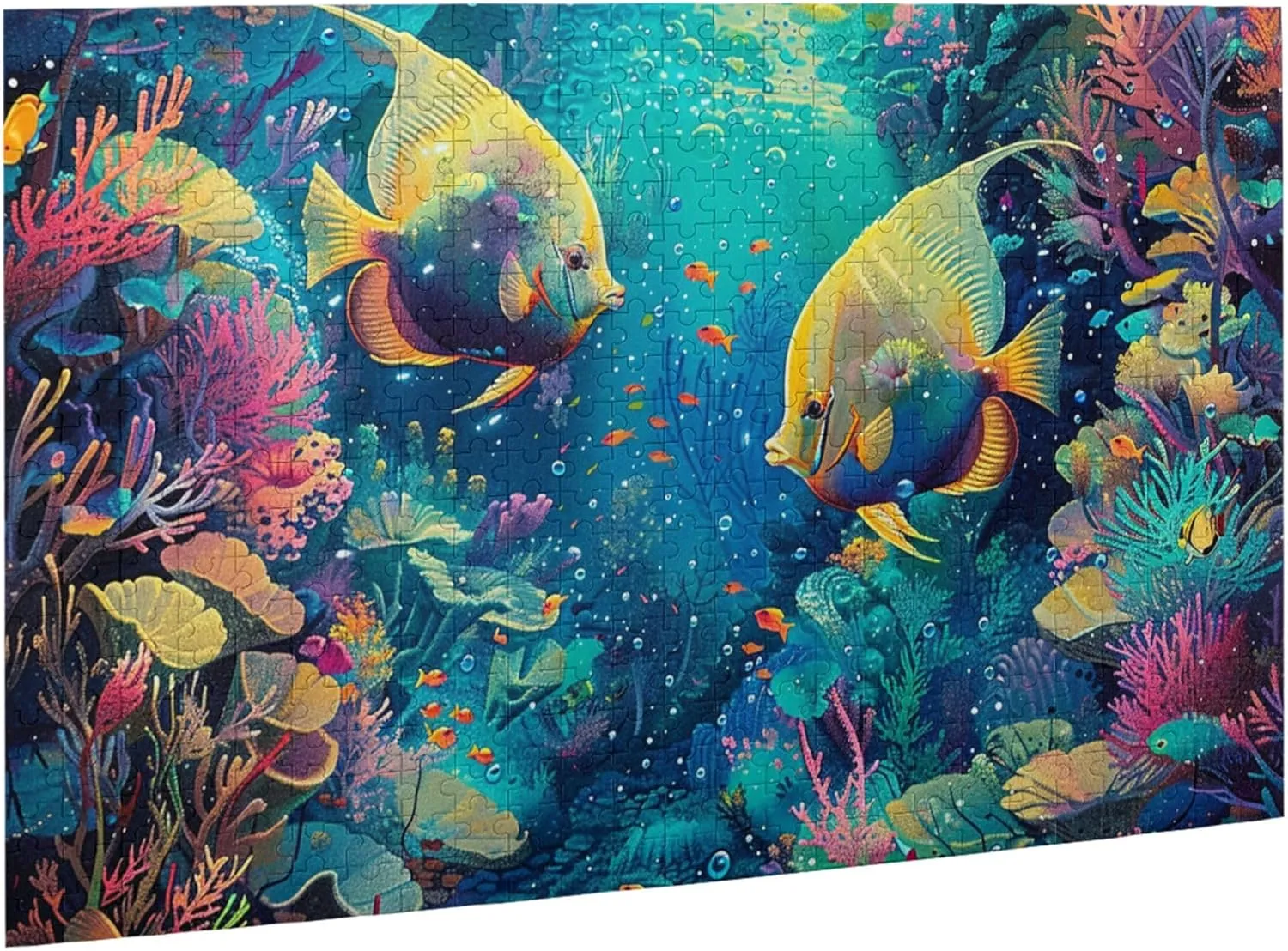 Underwater World Ornamental Fish 500 Piece Wood Puzzle for Adults,Challenging Brain Exercise,Artwork for Adults,500 Piece Jigsaw Puzzle for Adults Challenging Puzzle Perfect for Game Nights