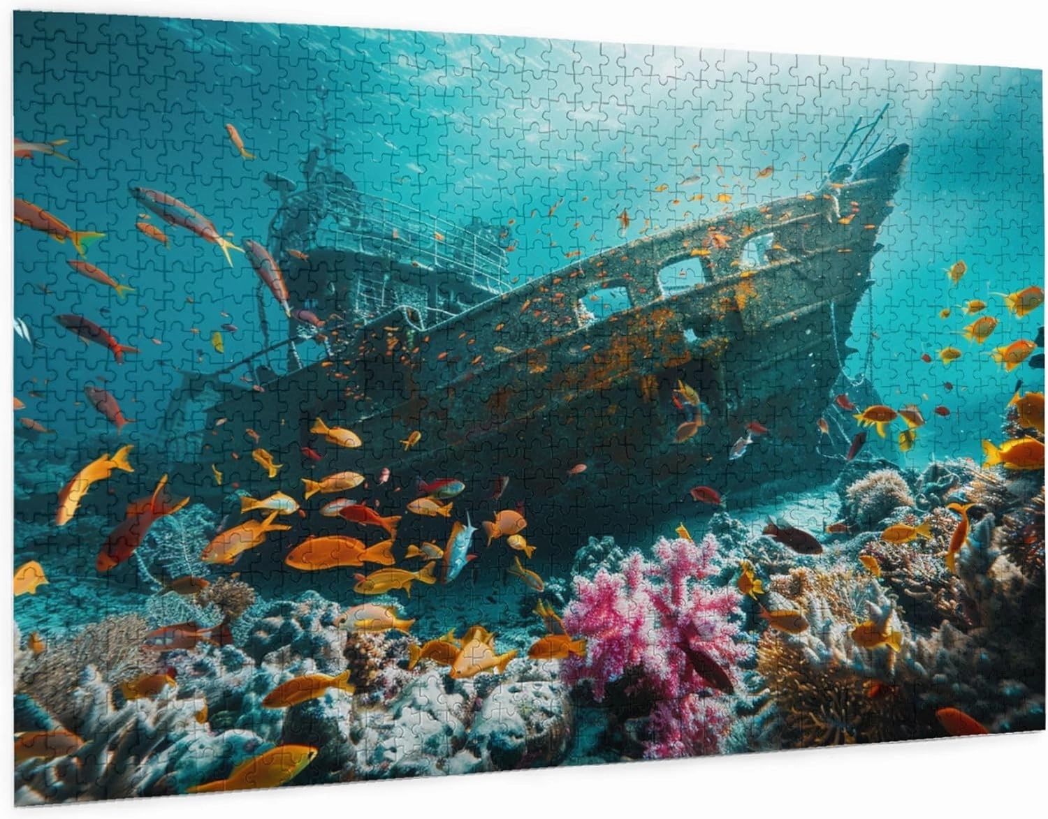 Underwater shipwrecks and Fish Puzzles for Adults 1000 Pieces,Funny shipwrecks and Fish 1000 Piece Wooden Puzzle,Adults Challenging Puzzle Perfect for Game Nights,Gift for Puzzle Enthusiast