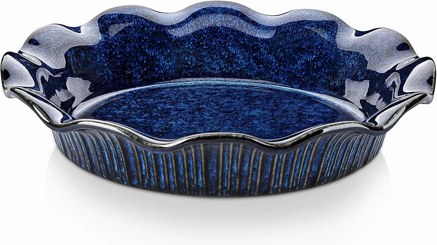 vancasso Stern Ceramic Pie Pan for Baking, 9 inch Pie Plates for Apple Pie and Quiche, Deep Pie Dish, Large Pot Pies, Thanksgiving Gifts for Women -Blue