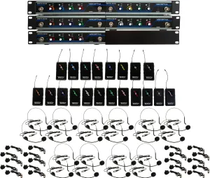 VocoPro 20 Channel UHF Wireless Headset/Lapel Microphone System