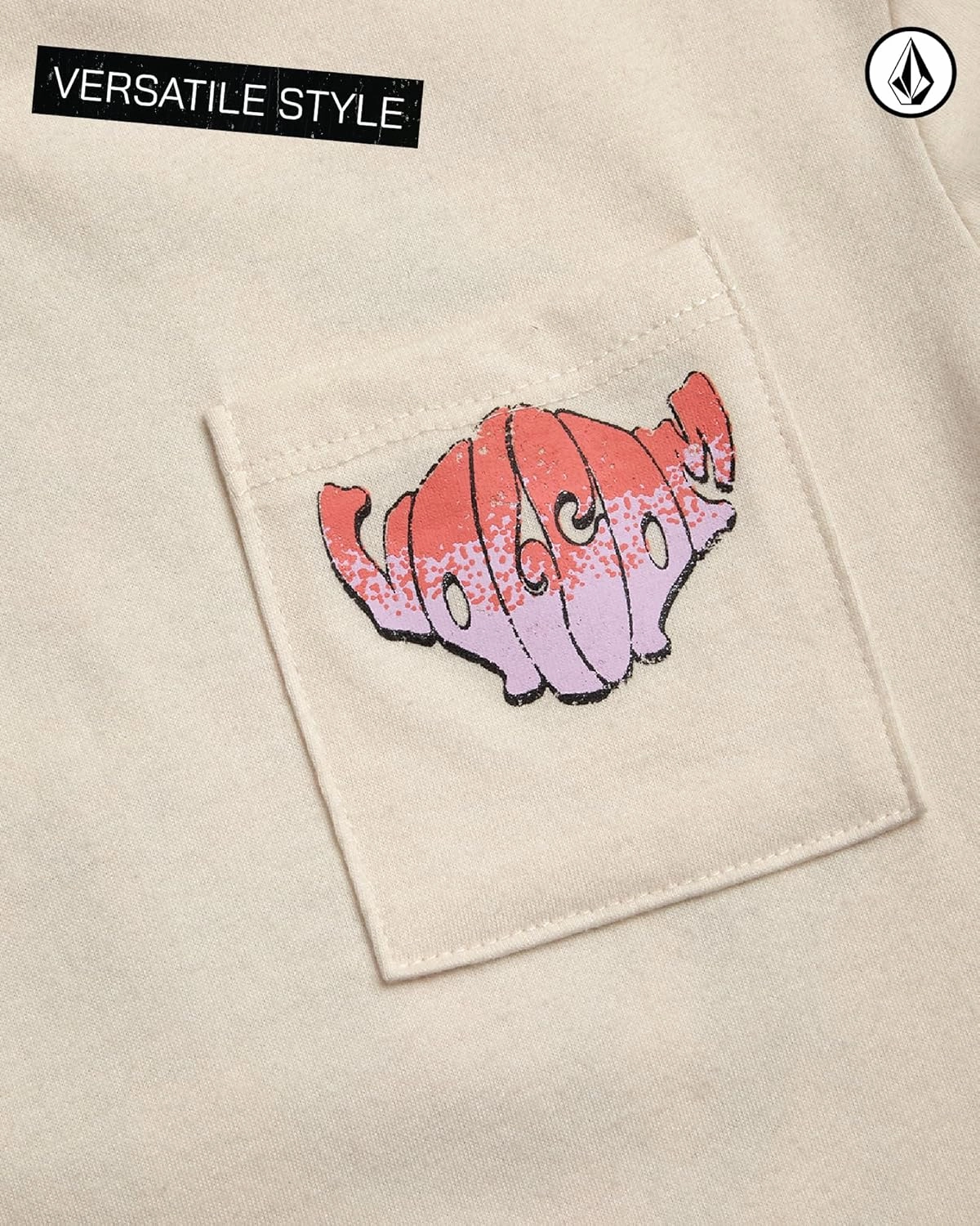 Volcom Girls Crop Top - Short Sleeve Graphic Tees with Pocket, Casual Crewneck Pullover Summer Tops for Girls (Sizes: 7-16)