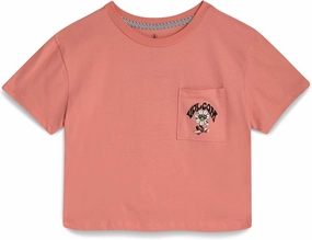 Volcom Girls Crop Top - Short Sleeve Graphic Tees with Pocket, Casual Crewneck Pullover Summer Tops for Girls (Sizes: 7-16)