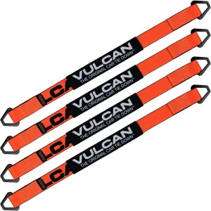 VULCAN Car Tie Down Axle Strap with Wear Pad - 2 Inch x 36 Inch - 4 Pack - PROSeries - 3,300 Pound Safe Working Load