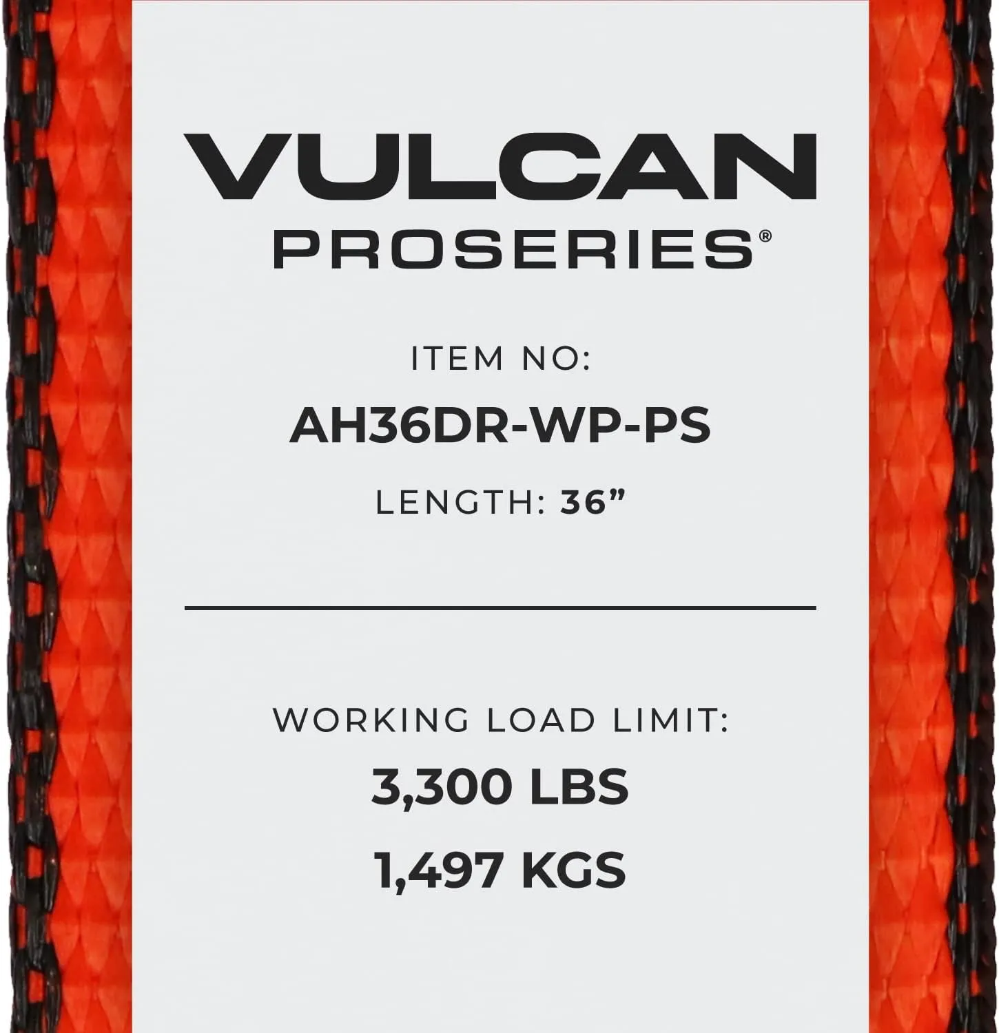 VULCAN Car Tie Down Axle Strap with Wear Pad - 2 Inch x 36 Inch - 4 Pack - PROSeries - 3,300 Pound Safe Working Load