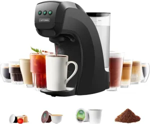 WARRIORS1 Single Serve Coffee Maker for Keurig K Cup Pod, Espresso Machine for Nespresso, Dolce Gusto, Coffee Machine for Ground Coffee, 3 Brew Sizes Esprsso Maker, Programmable, 28 oz Reservoir