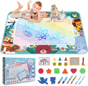 Water Doodle Mat for Toddlers 1-3 Drawing Board Water Toys for Toddlers Kids Toys Gifts for Boys 3 4 5 6 7 8 Years Old Animal Style