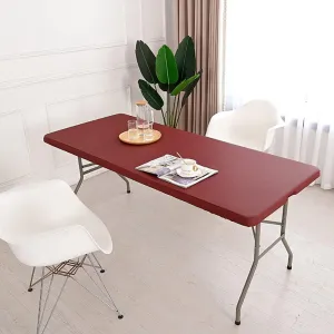 Waterproof PU Leather Tablecloth Elastic Edged Tablecloth Wipeable Table Cloth Table Cover