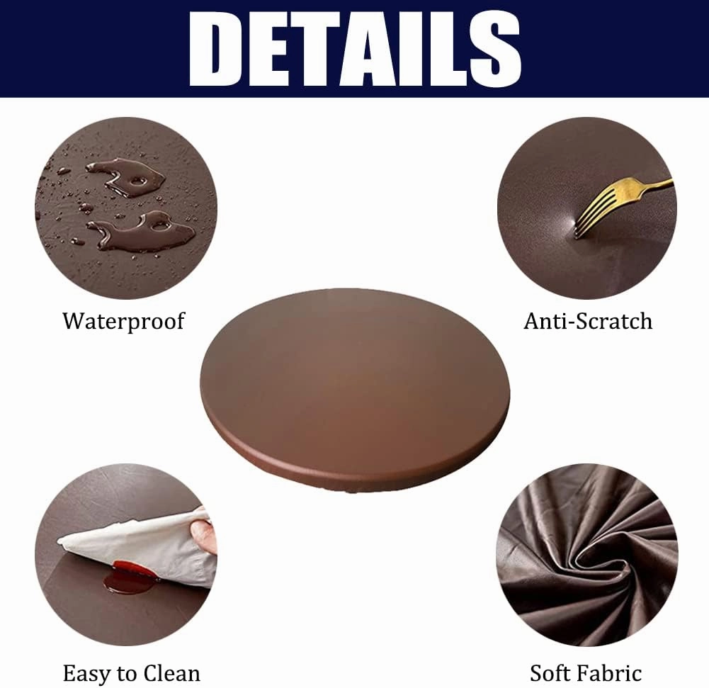 Waterproof Tablecloth Elastic Edged Tablecloth Wipeable Table Cloth Table Cover for Outdoor, Patio, Kitchen and Dining Room Marble Pattern 31" Inch Round Tight Fit