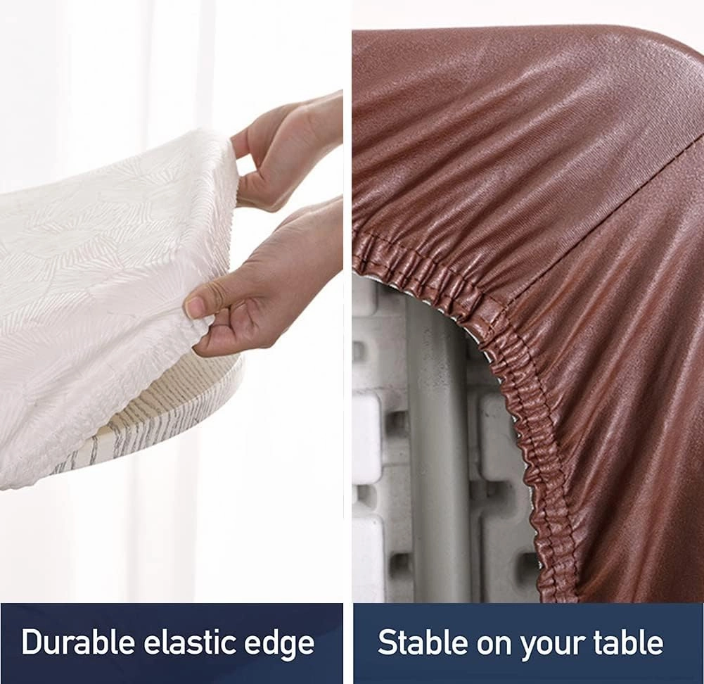 Waterproof Tablecloth Elastic Edged Tablecloth Wipeable Table Cloth Table Cover for Outdoor, Patio, Kitchen and Dining Room Marble Pattern 31" Inch Round Tight Fit