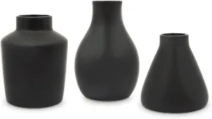 Weddingstar 3-Piece Clay Table Vase Set - Black