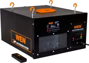 WEN 3410 3-Speed Remote-Controlled Air Filtration System (300/350/400 CFM), Basic w/ RF Remote (400 CFM) , Black