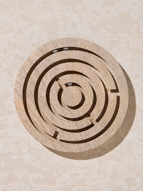 Westside Home Light Brown Wood Maze Puzzle Game