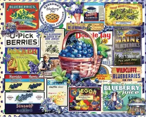 White Mountain - Blueberries - 1000 Piece Jigsaw Puzzle for Adults, Children,   Grandparents