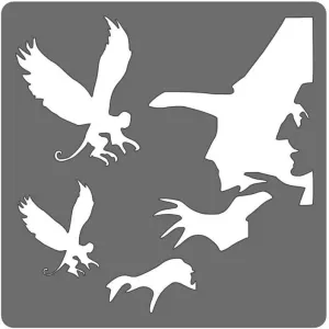 Wicked Witch Flying Monkey Reusable Sturdy Stencil Clear Plastic Sheet Template Cutout 6 Mil Translucent for Airbrush Painting Wall Drawing 1-5.5x5.5-inch Stencil, VF-66