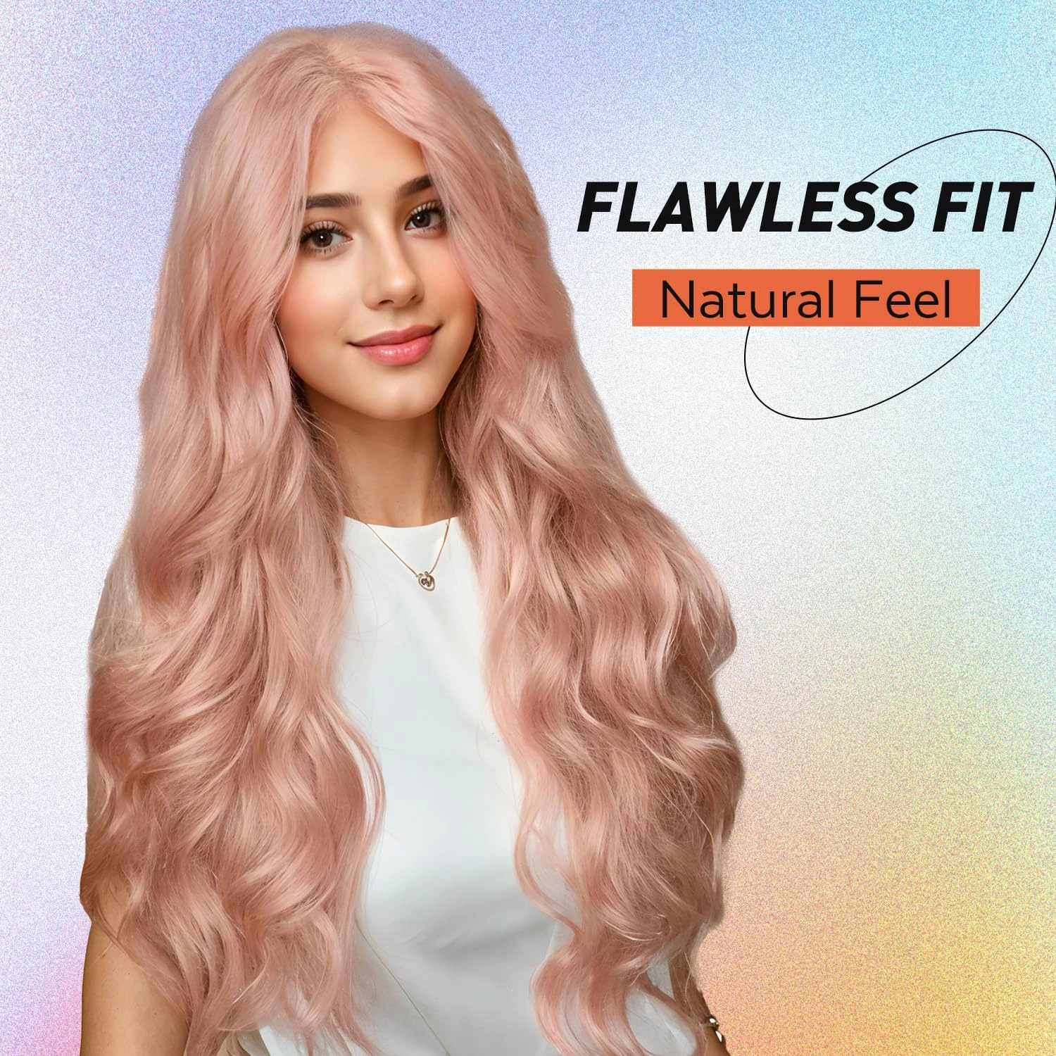 WIGNEE 13x4 HD Pink Lace Front Wigs Pre-Plucked Natural Synthetic Kanekalon Lace Front Wig Layered Body Wave Wig Wear And Go Free Part Glueless Lace Front Wigs For Black Women,26" Pink