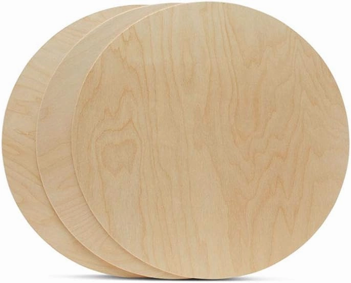 Wood Circles 10 inch, 1/8 Inch Thick, Birch Plywood Discs, Pack of 10 Unfinished Wood Circles for Crafts, Wood Rounds by Woodpeckers