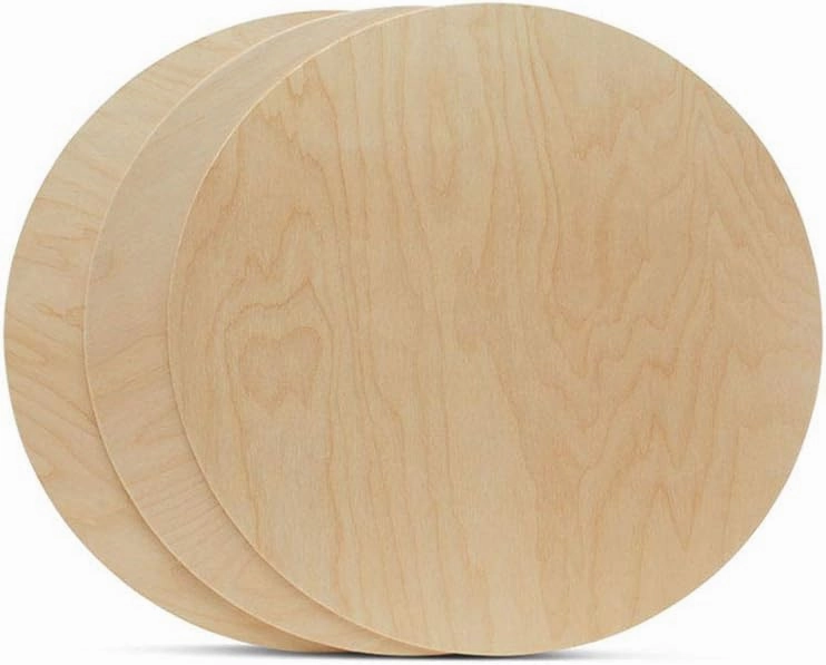 Wood Circles 12 inch, 1/8 Inch Thick, Birch Plywood Discs, Pack of 5 Unfinished Wood Circles for Crafts, Wood Rounds by Woodpeckers