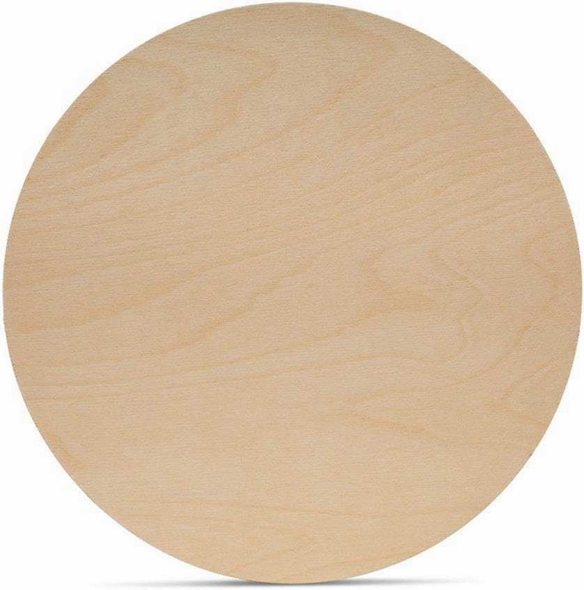 Wood Circles 14 inch, 1/8 Inch Thick, Birch Plywood Discs, Pack of 2 Unfinished Wood Circles for Crafts, Wood Rounds by Woodpeckers