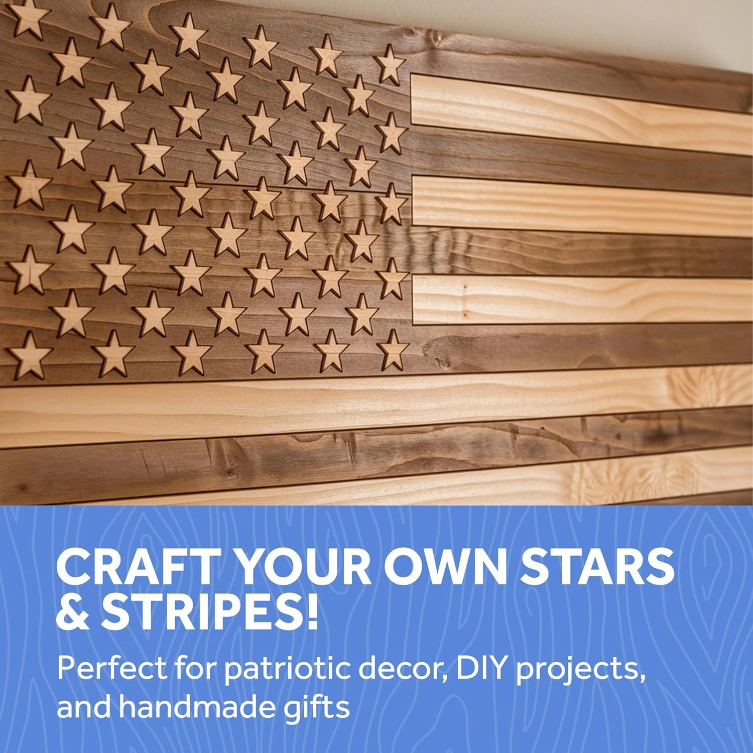 Wood Stars for Crafts, Wooden Stars Cutouts 1 Inch by 3/16 Inch, Pack of 250 Small Wooden Stars for Crafts, Christmas, July 4th & Memorial Day by Woodpeckers