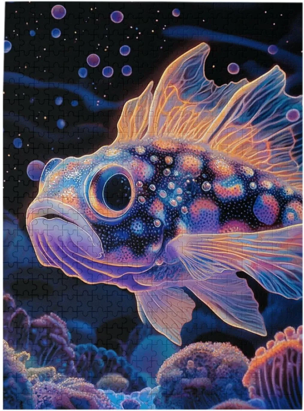 Wooden Jigsaw Puzzle 500 pcs,Strange Fish from Deep Sea Organisms,Adult Puzzles Game,Relieve Stress and Enjoy The Fun of Solving Puzzles,for Entertaining with Family During Holidays